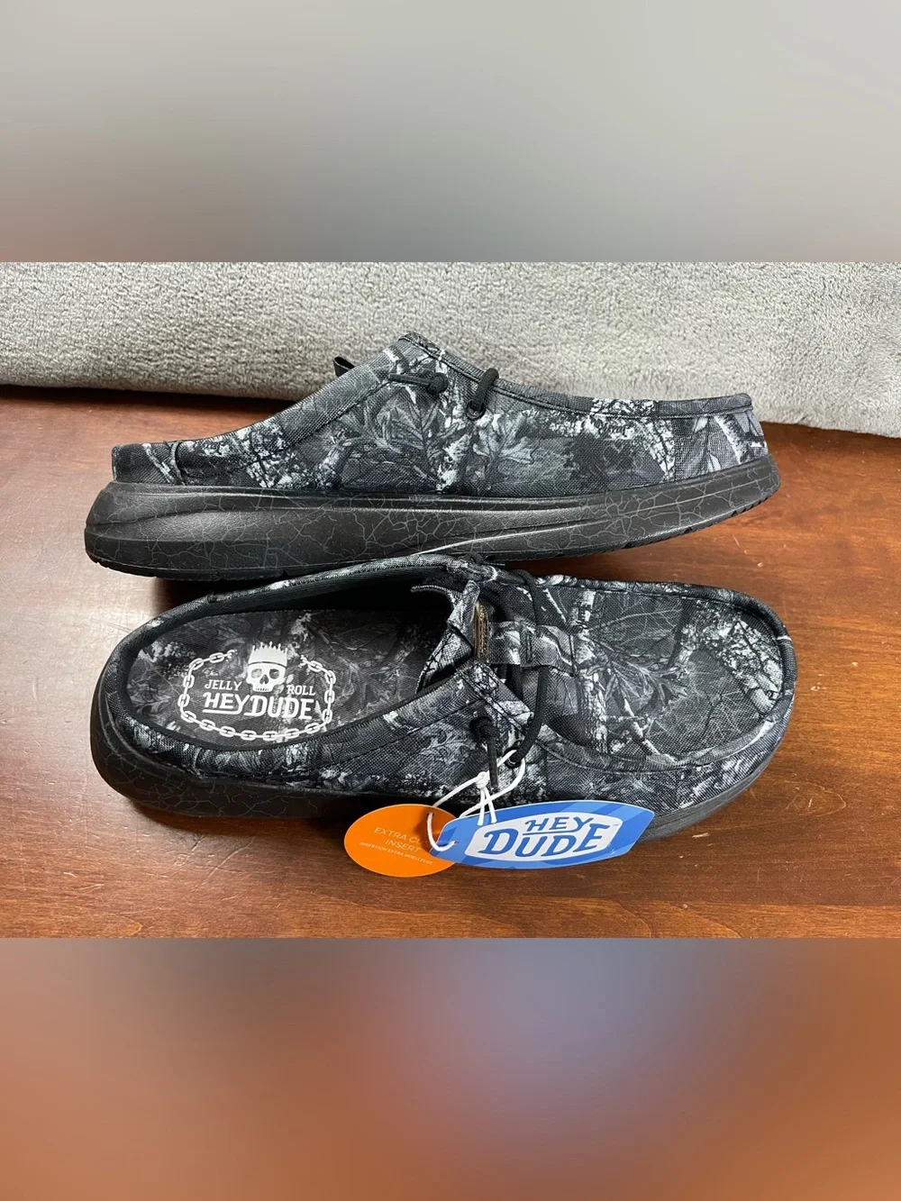 Hey Dude Jelly Roll Wally Comf Slip Limited Edition Black Camo Mens 11 Loafers